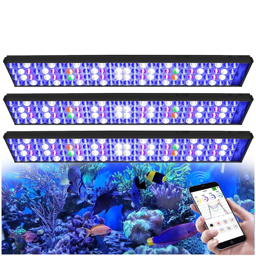 Marine X Aquarium - 3x PopBloom H75 WiFi LED Akvaryum